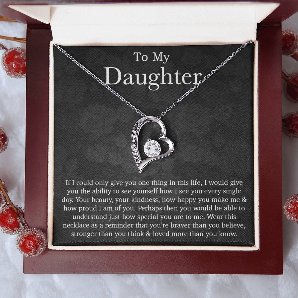 To My Daughter Necklace, Daughter Necklace, Daughter Gift, Daughter Necklace From Dad, Heart Shaped Necklace
