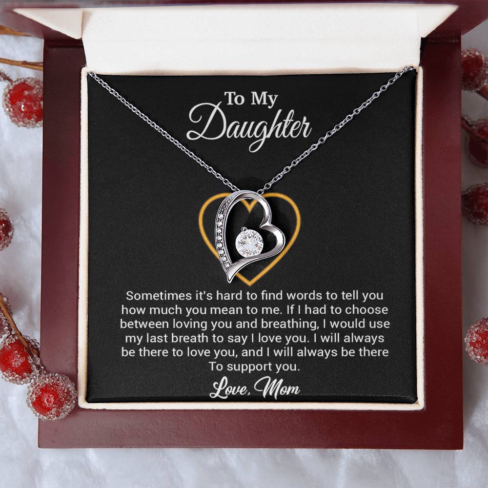 To My Daughter Necklace, Gift for Daughter from mom, Daughter mother Necklace 31_3_Black