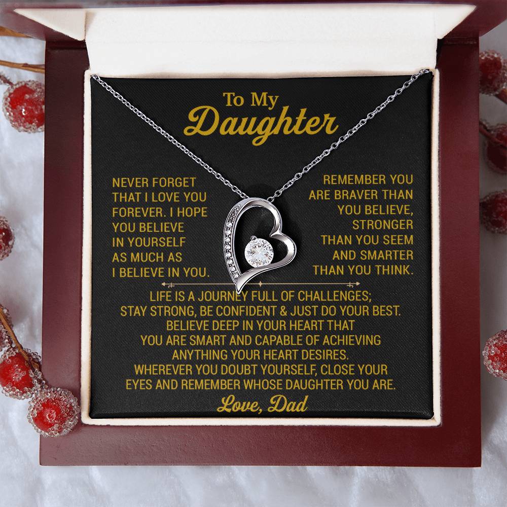 To My Daughter Necklace, Daughter Father Necklace, Daughter Gift From Dad 28_8_Gold