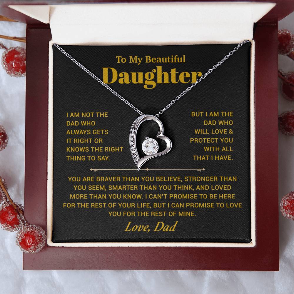 To My Daughter Necklace, Gift for Daughter from Dad, Father Daughter Necklace 21_10_Gold