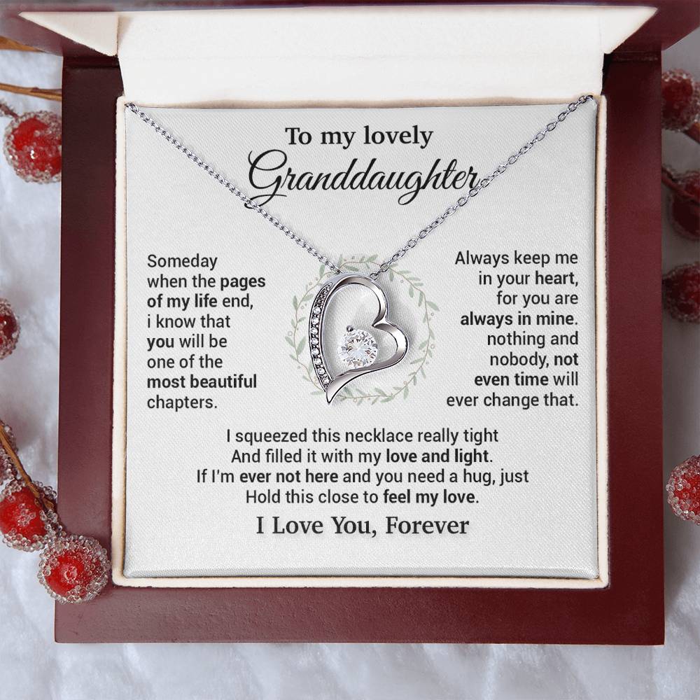 To My Lovely Granddaughter Necklace, Xmas Birthday Gift For Granddaughter