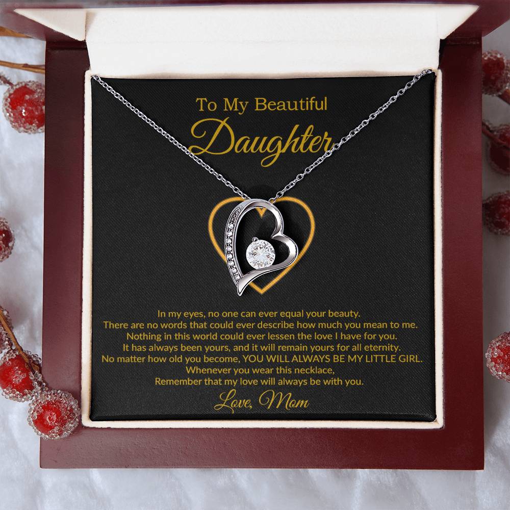 To My Daughter Necklace, Gift For Daughter From Mom, Daughter Mother Necklace 21_7_Gold