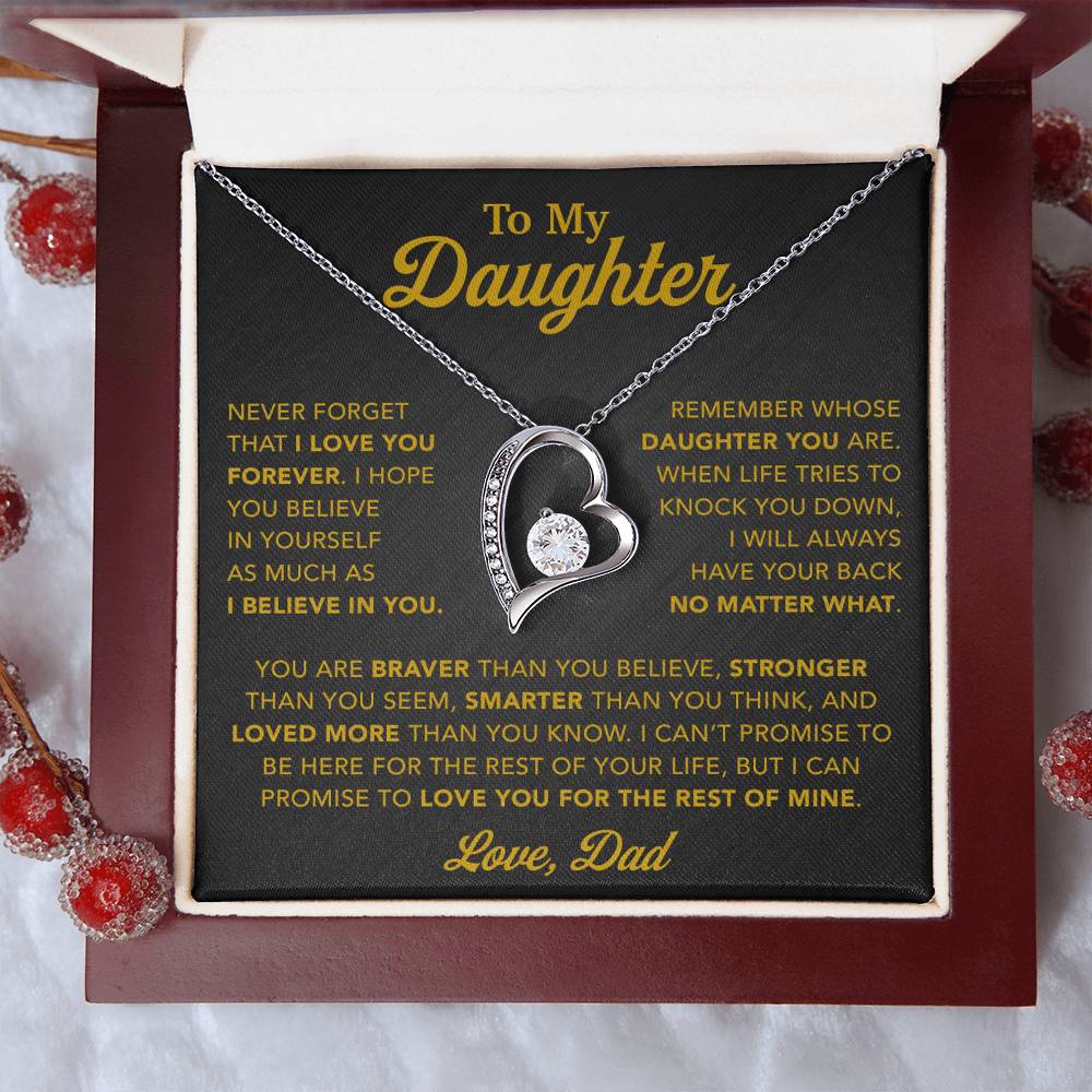 To My Daughter Necklace, Gift for Daughter from Dad, Father Daughter Necklace 25_2_Gold
