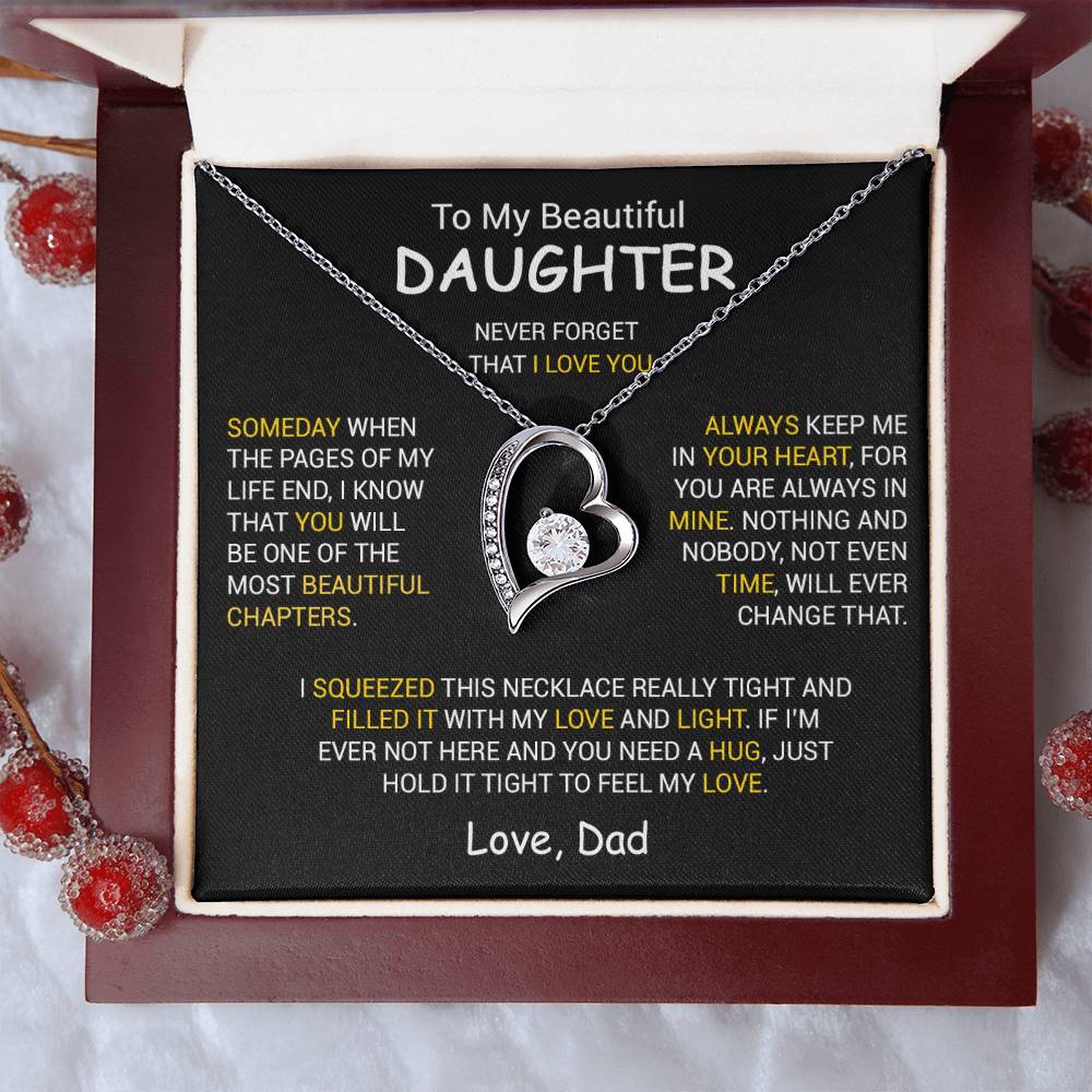 To My Daughter Necklace, Daughter Father Necklace, Daughter Gift From Dad 26_12_Black