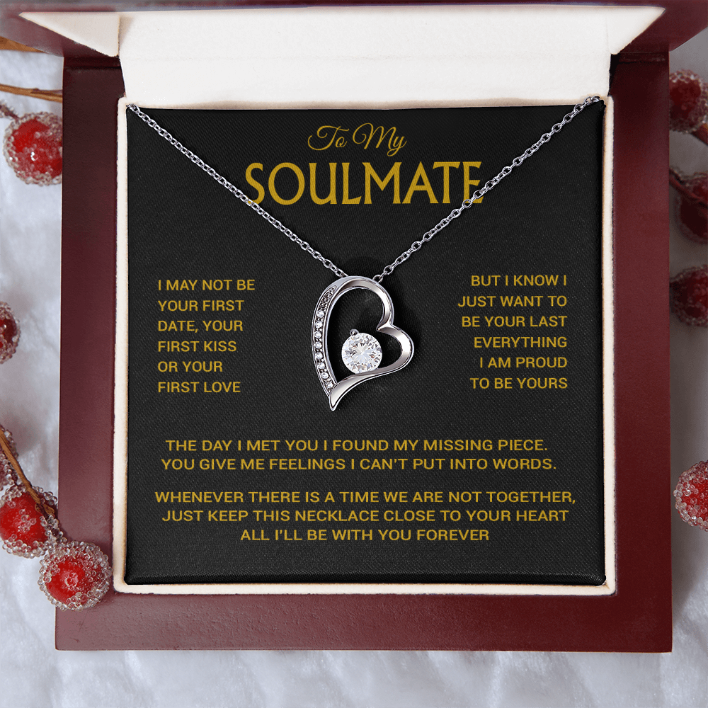 To My Soulmate Necklace, Soulmate Gift, Gift For Girlfriend, Valentines Gift 14_2_Gold