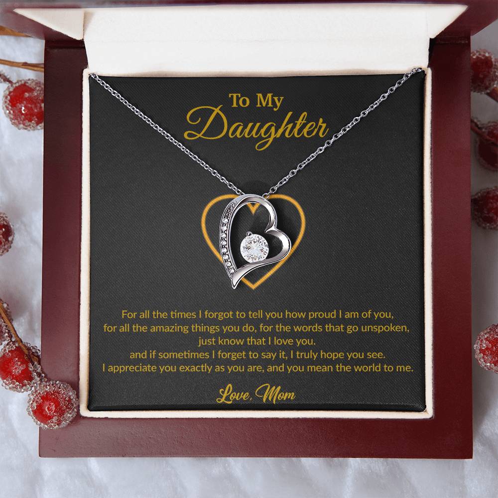 To My Daughter Necklace, Gift for Daughter from Mom, Mother Daughter Necklace