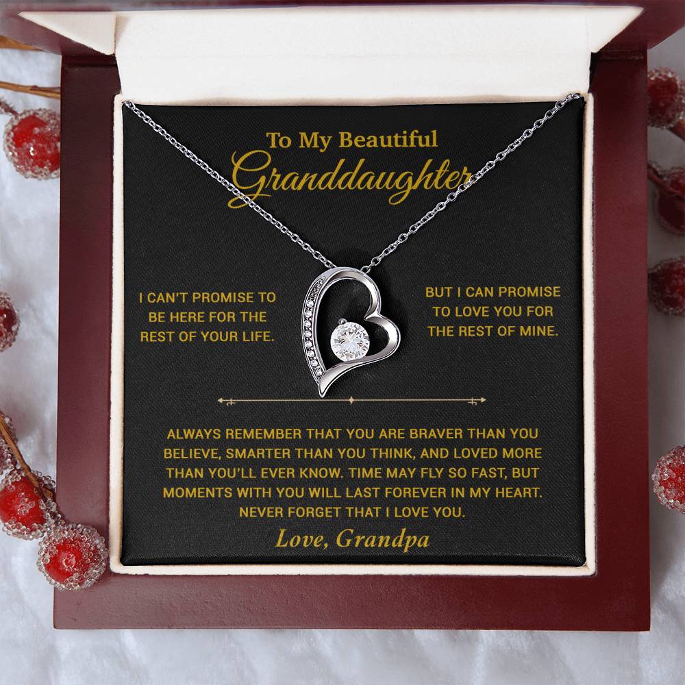 To My Granddaughter Necklace, Birthday Gift For Granddaughter, Birthday Gifts 21_7_Gold