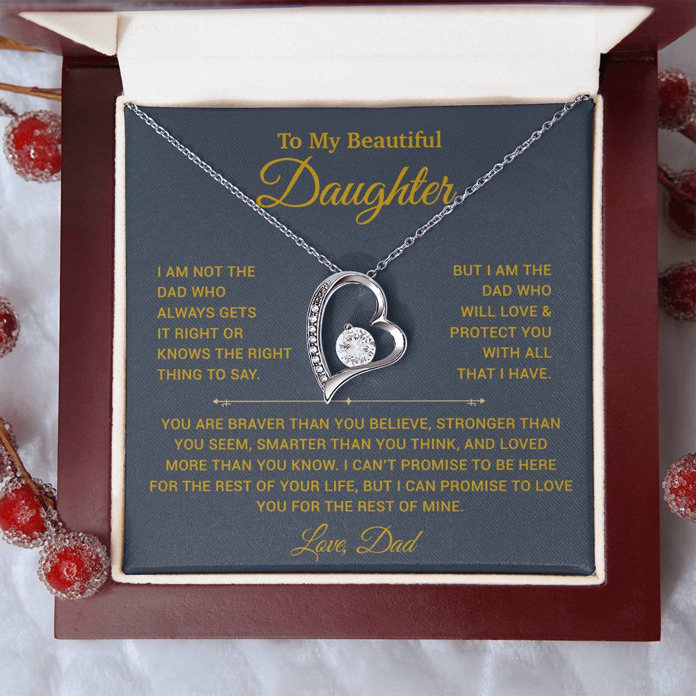 To My Daughter Necklace, Gift for Daughter from Dad, Father Daughter Necklace