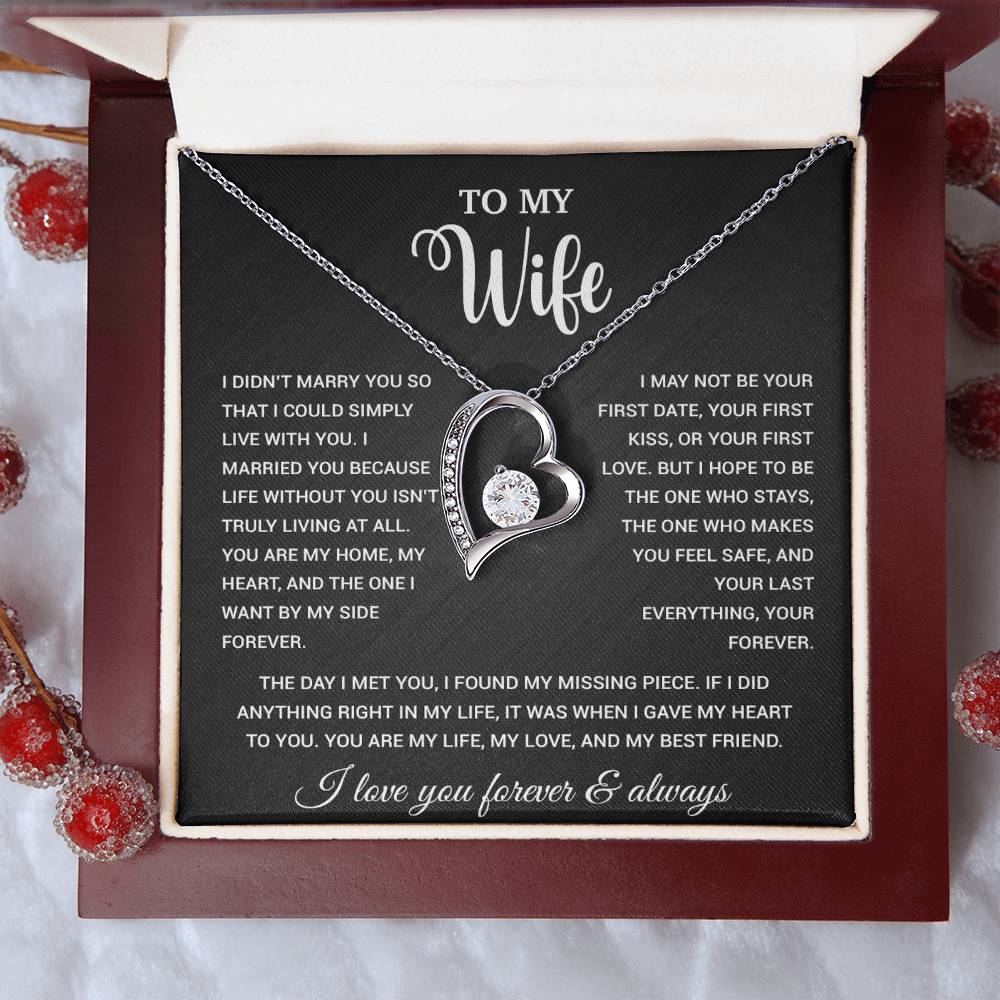 To My Wife Necklace, Gift For Wife, Anniversary Gift For Wife, Necklace For Wife 21_9_Black