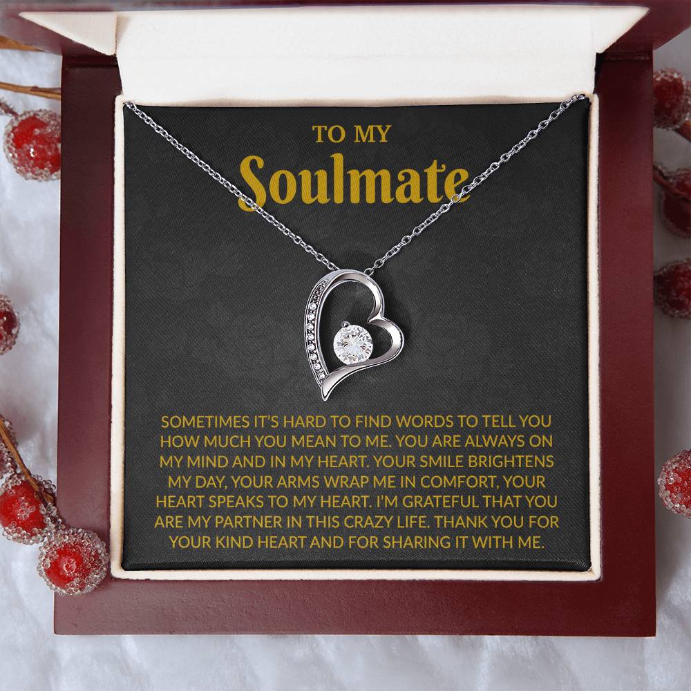 To My Soulmate Necklace, Anniversary Gift for Her, Gifts for Wife, Gifts for Girlfriend_Gold