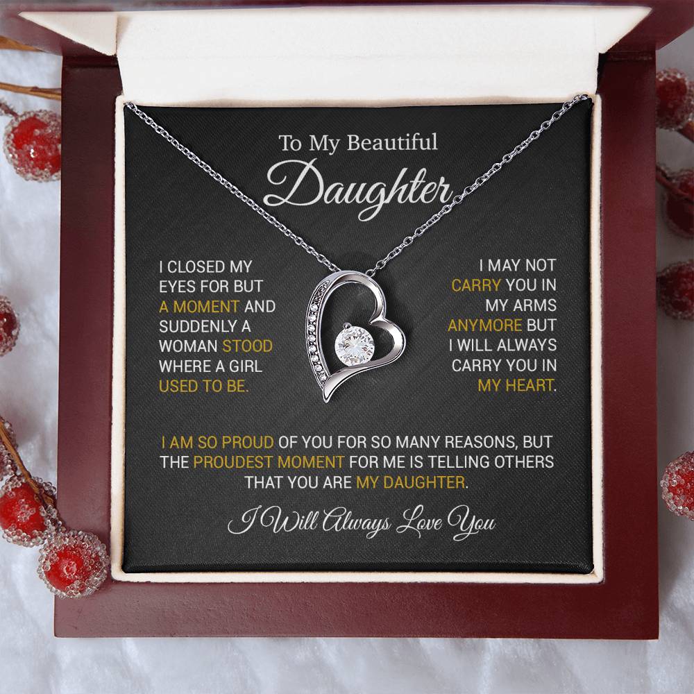 To My Daughter Necklace, Daughter Father Necklace, Daughter Gift From Dad 2_6_Black
