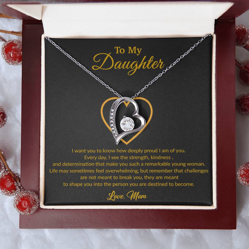 To My Daughter Necklace, Gift for Daughter from Dad, Father Daughter Necklace 10_8_Gold