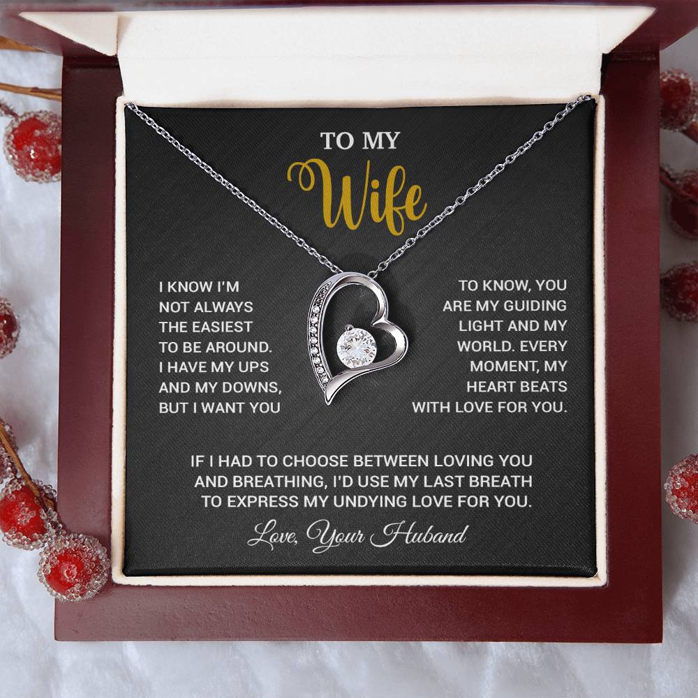 To My Wife Necklace, Gift For Wife, Anniversary Gift For Wife, Necklace For Wife 16_9_Black