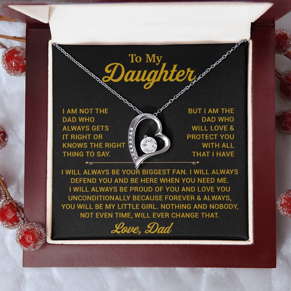 To My Daughter Necklace, Gift for Daughter from Dad, Father Daughter Necklace 1_11_Gold