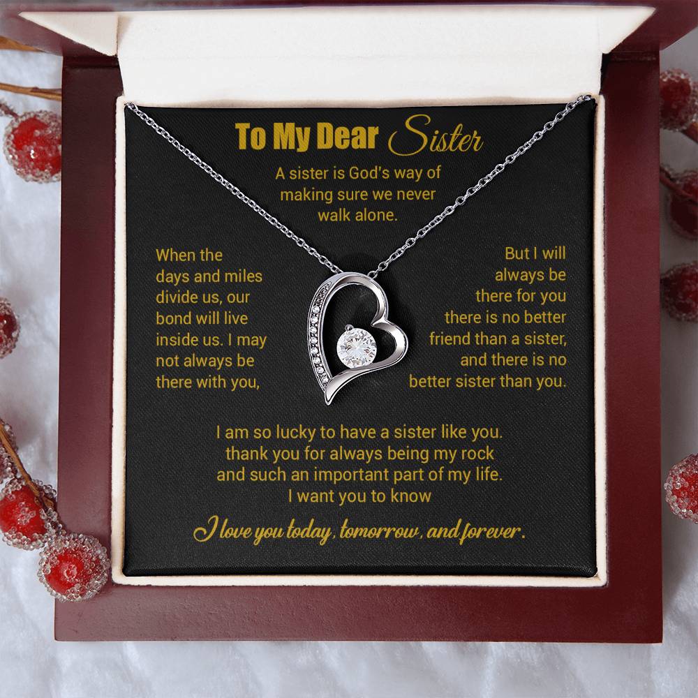 To My Sister Necklace, Brother to Sister, Birthday gift For Sister from Brother 3_4_Gold