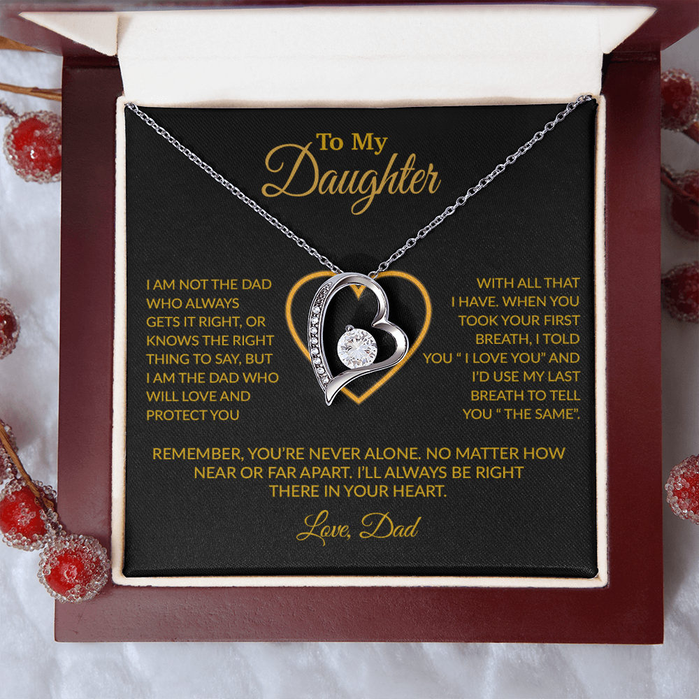 To My Daughter Necklace, Gift For Daughter From Dad, Daughter Father Necklace 14_1_Gold