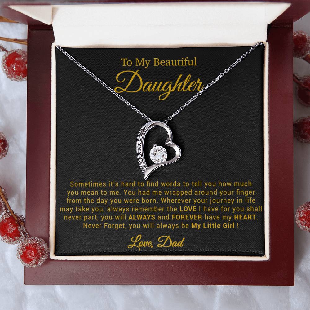To My Daughter Necklace, Gift for Daughter from Dad, Father Daughter Necklace 21_4_Gold