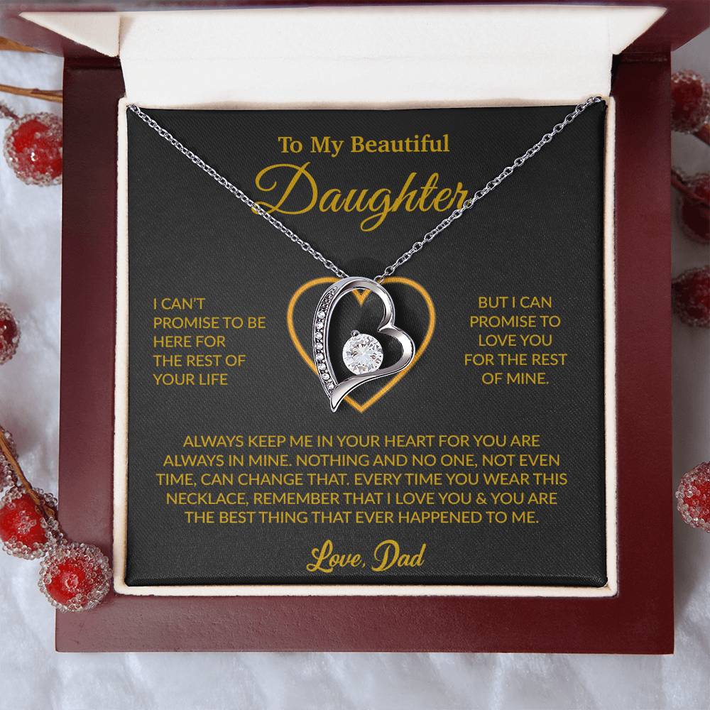 To My Daughter Necklace, Gift for Daughter from Dad, Father Daughter Necklace 6_6_Gold