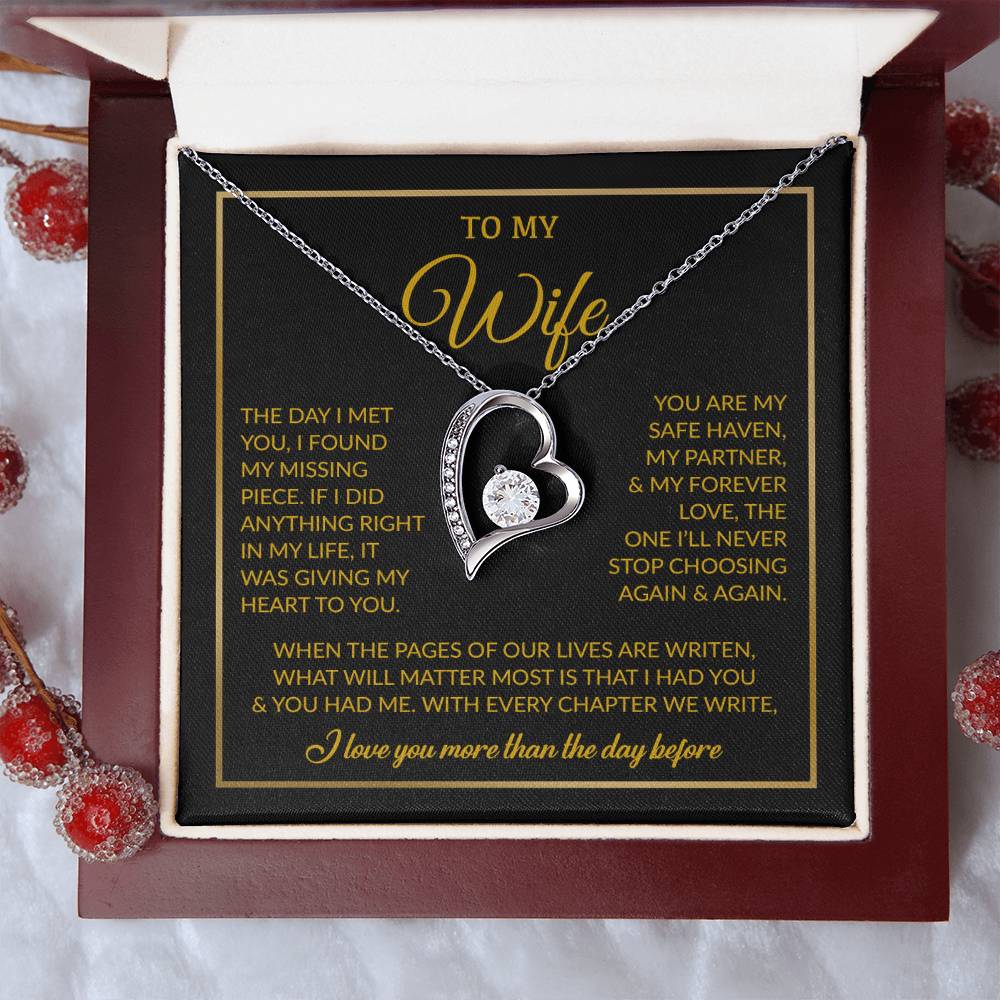 To My Wife Necklace, Gift For Wife, Anniversary Gift For Wife, Necklace For Wife 26_7_Gold