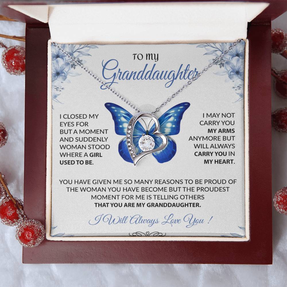 To My Granddaughter Necklace, Gift for Granddaughter from Grandpa Grandma