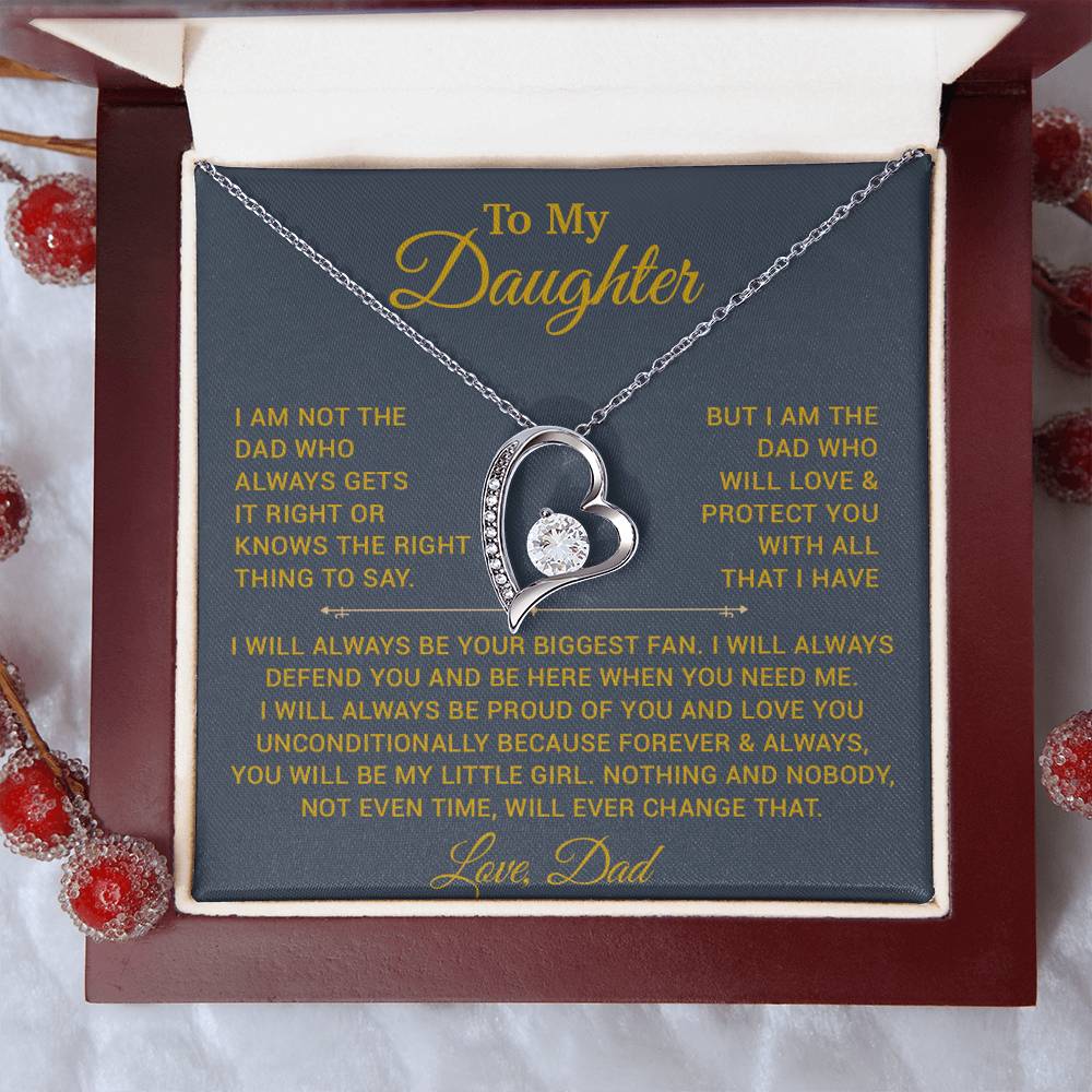 To My Daughter Necklace, Gift for Daughter from Dad, Father Daughter Necklace 6_10_Gold