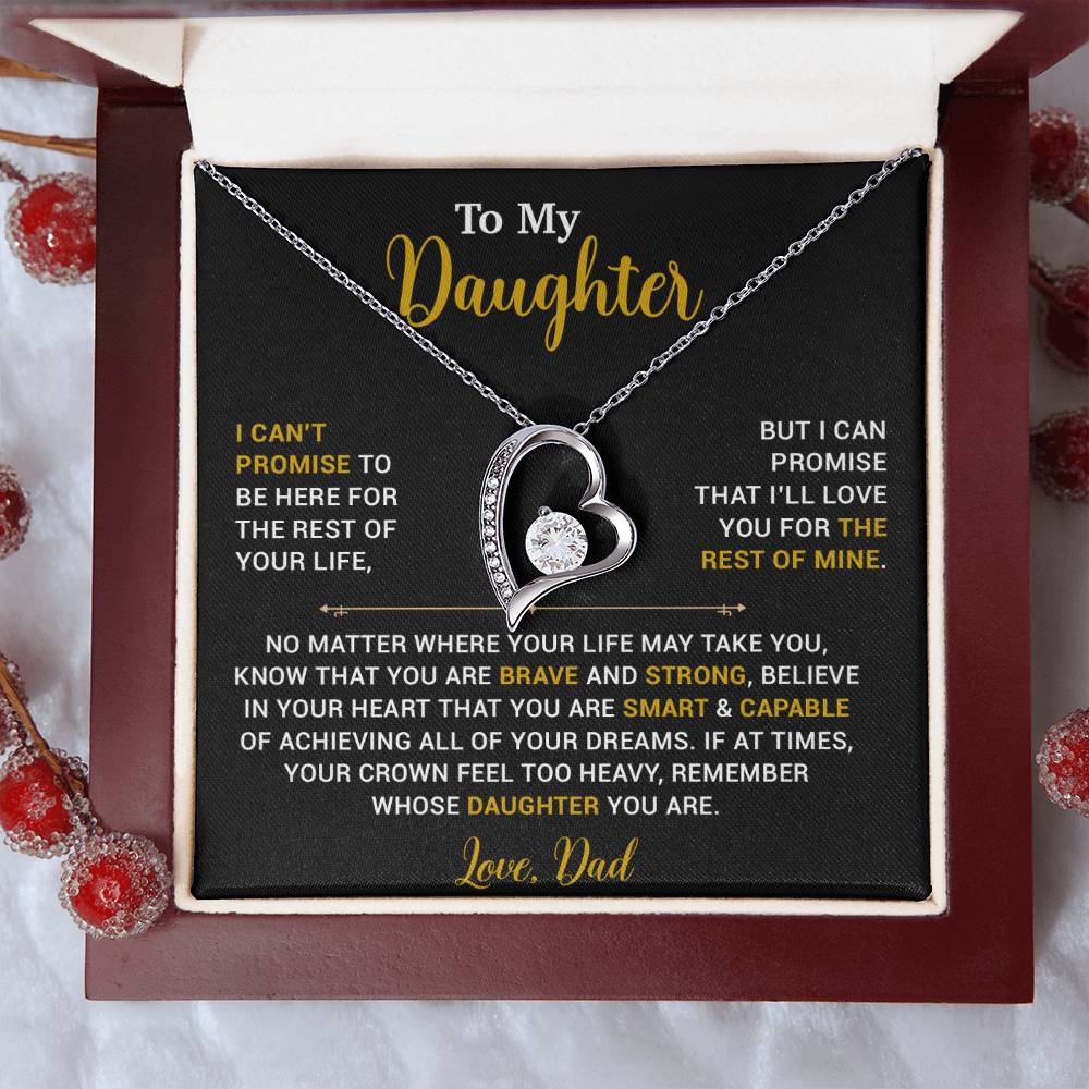 To My Daughter Necklace, Gift for Daughter from Dad, Father Daughter Necklace 17_4_Gold