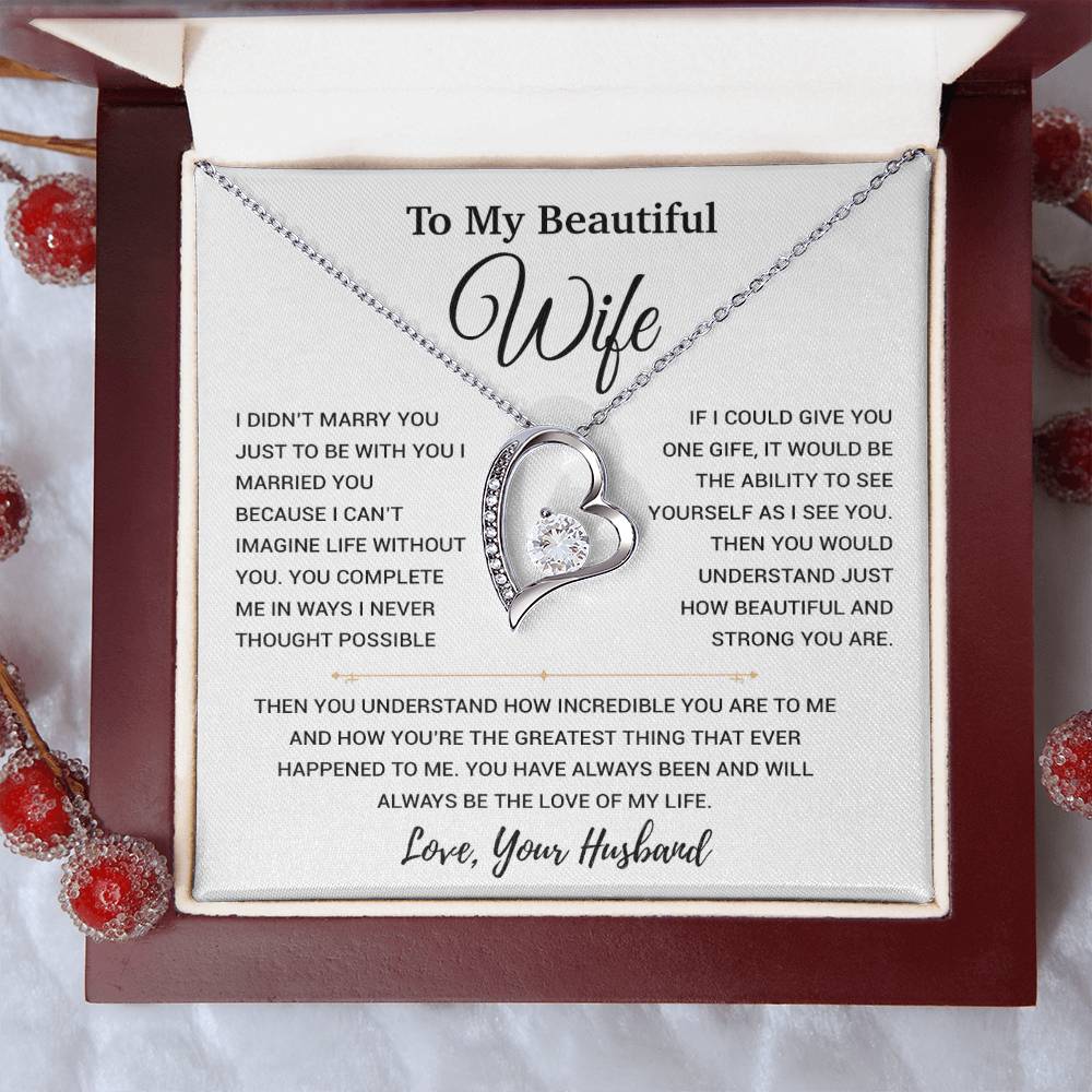 To My Wife Necklace, Christmas Gifts For Women, Anniversary Gift For Wife 11_9_White