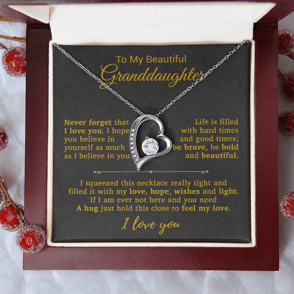 To My Granddaughter Necklace, Birthday Gift For Granddaughter, Birthday Gifts 14_9_Gold
