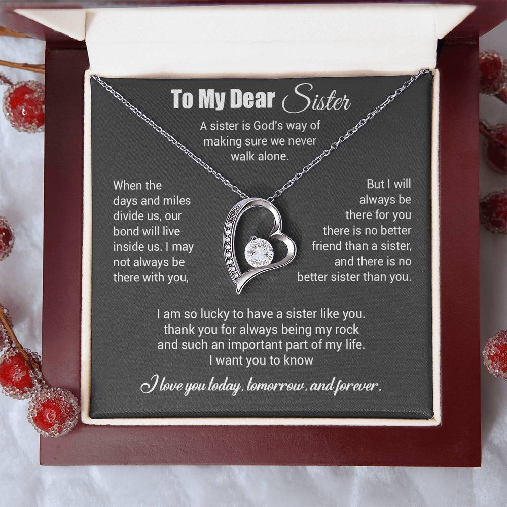 To My Sister Necklace, Brother to Sister, Birthday gift For Sister from Brother 3_4_Gray
