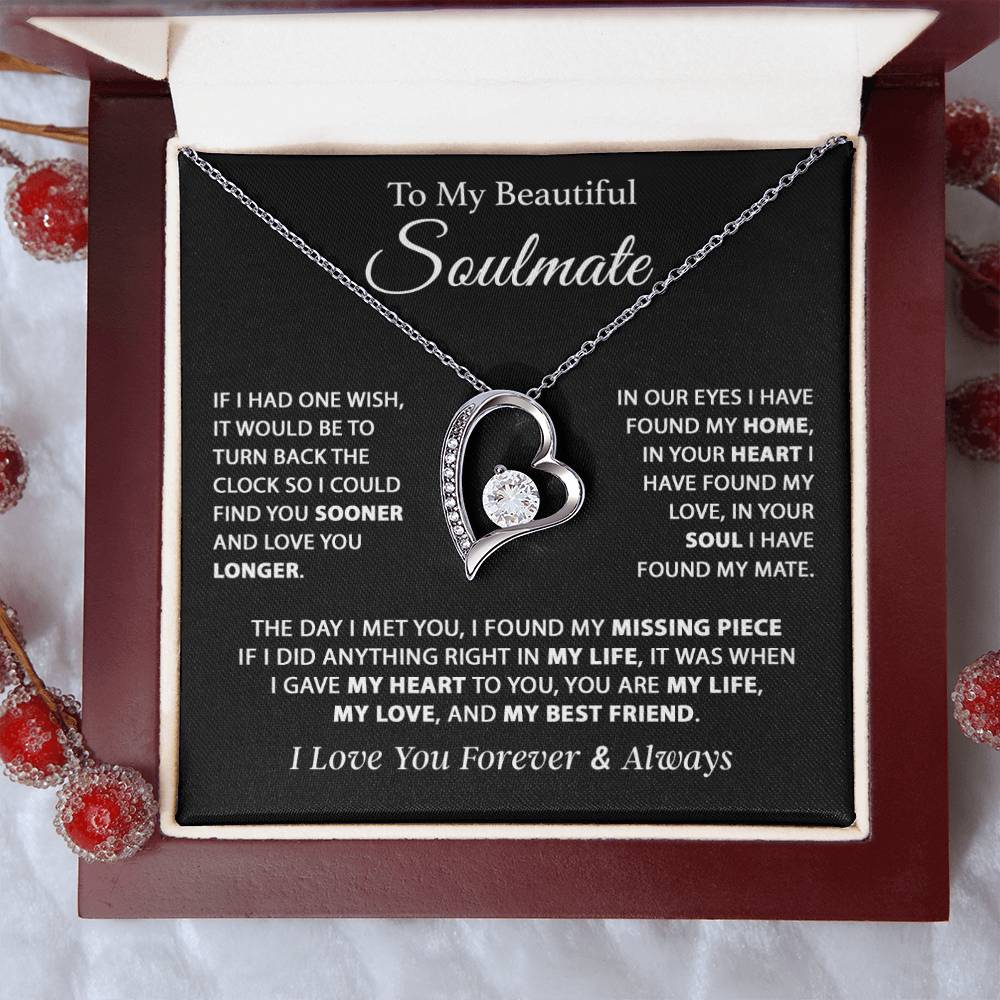 To My Soulmate Necklace, Gift For Girlfriend Wife, Birthday Gifts Christmas Gifts 11_11_Black