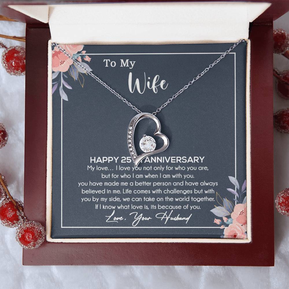 25th Anniversary Gift For Wife Necklace, 25 Year Anniversary, 25th Wedding Gift _Blue