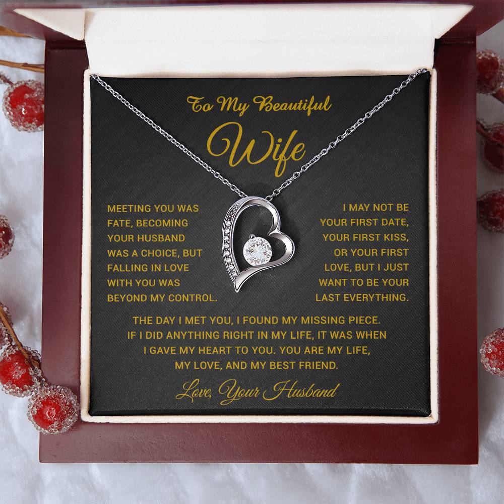 To My Wife Necklace, Gift For Wife, Anniversary Gift For Wife, Necklace For Wife 3_5_Gold