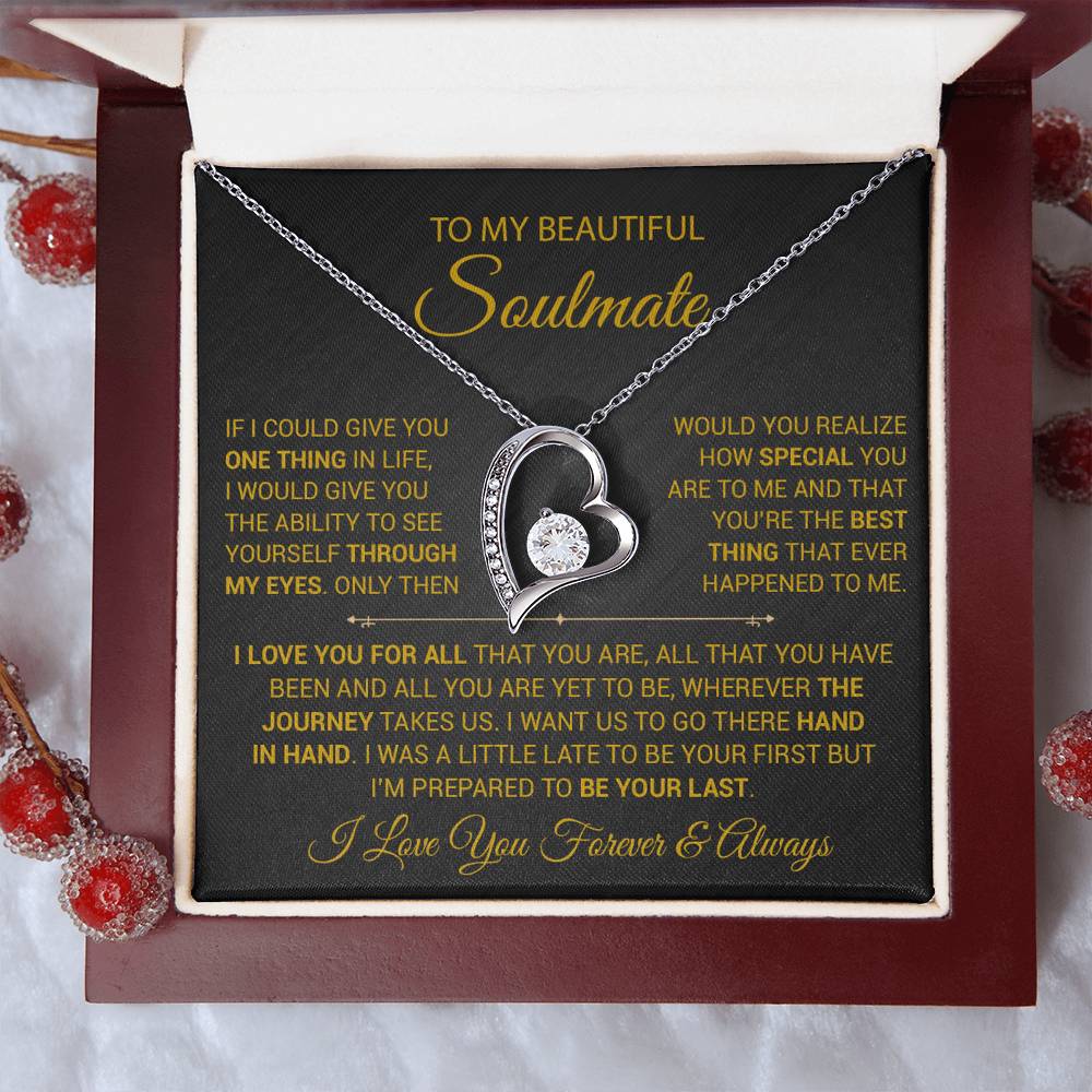 To My Soulmate Necklace, Gift For Wife Girlfriend From Husband, Christmas Gift 9_9_Gold