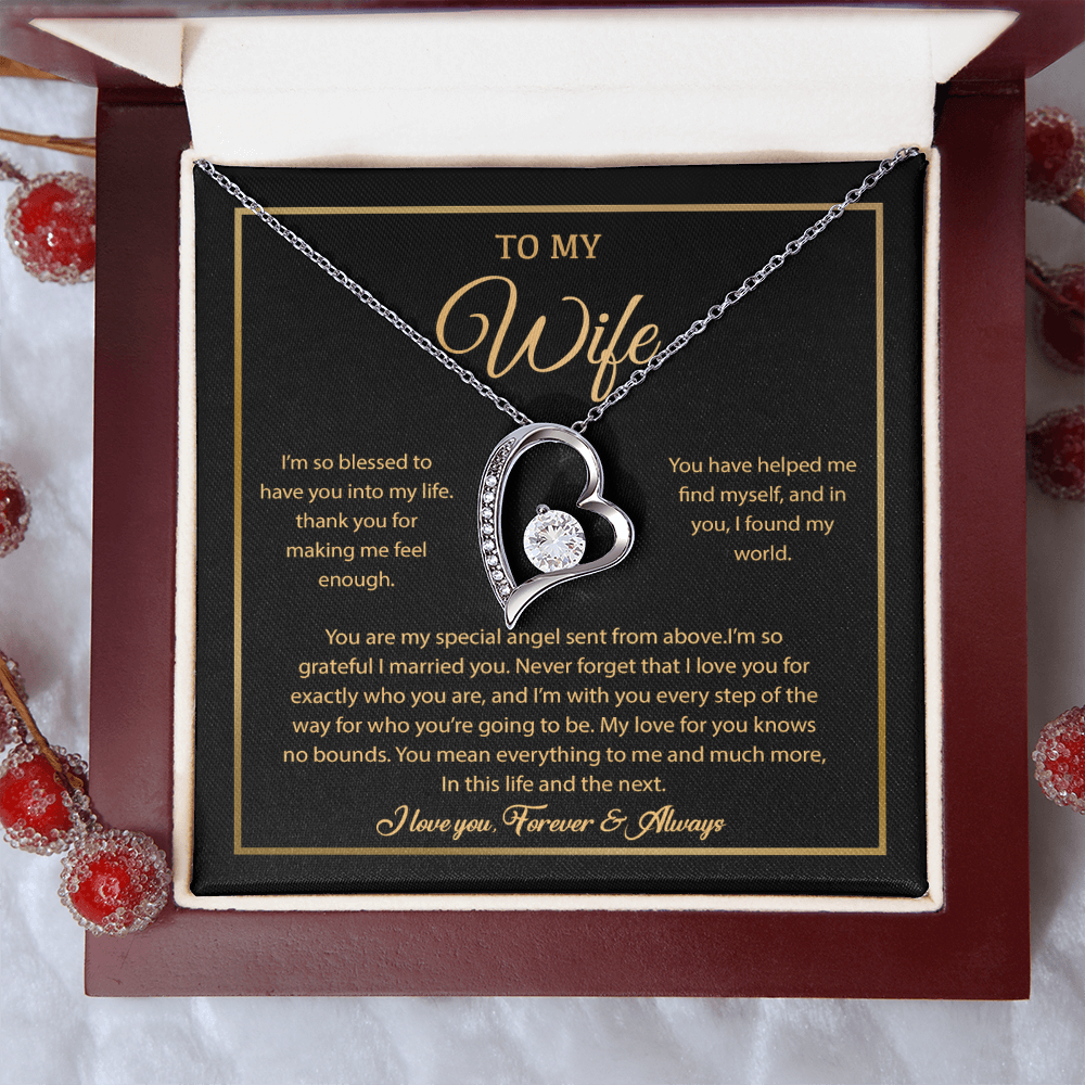 To My Wife Necklace, Gift For Wife, Anniversary Gift For Wife, Necklace For Wife 21_7_Gold