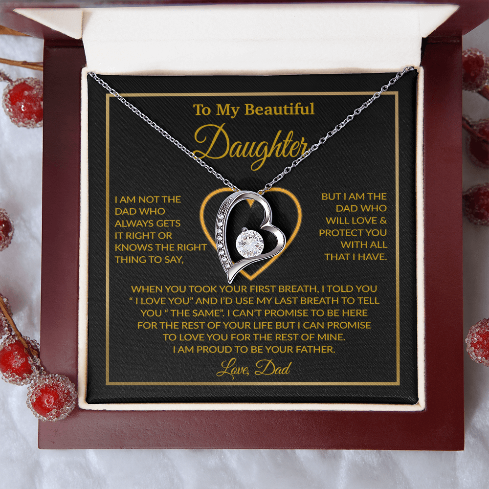 To My Daughter Necklace, Gift For Daughter From Dad, Daughter Father Necklace 12_1_Gold