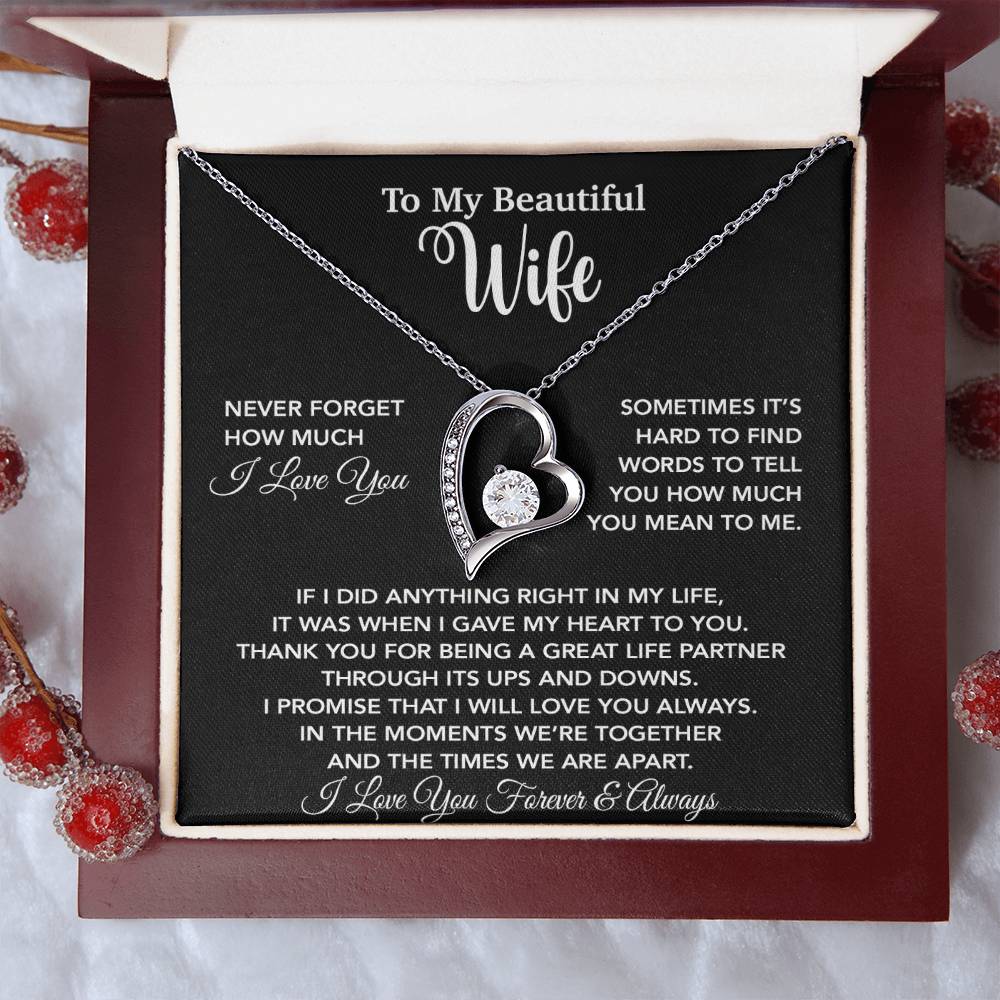 To My Wife Necklace, Christmas Gifts For Wife, Anniversary Cute Gift For Wife_Black_25_9