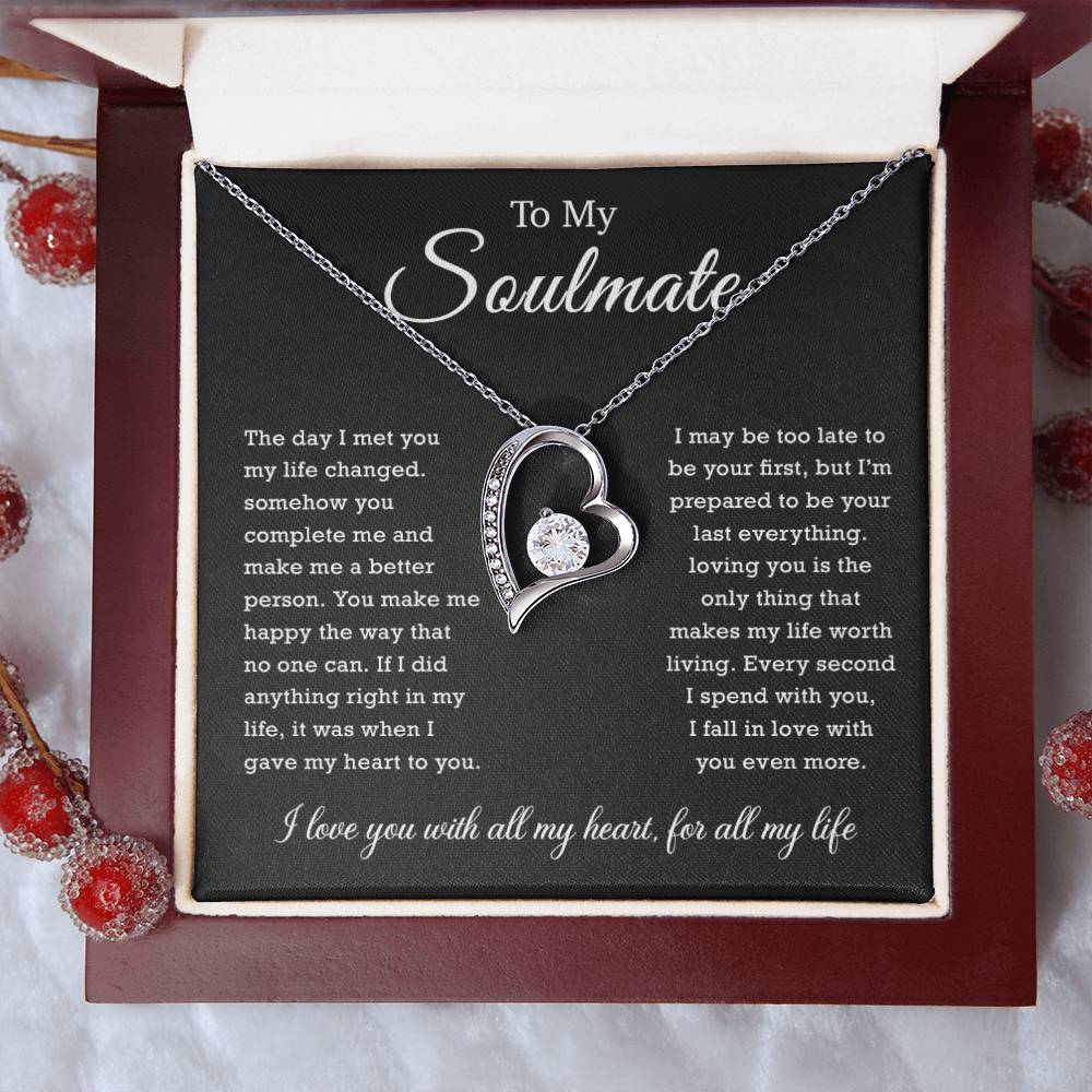 To My Soulmate Necklace, Gift For Wife, Girlfriend, Fiancee, Anniversary Gift, Birthday Gift