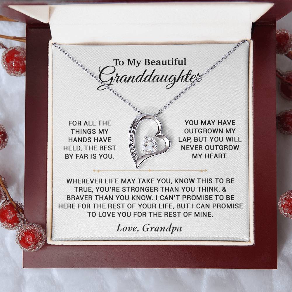 To My Granddaughter Necklace, Birthday Gift For Granddaughter, Birthday Gifts 8_6_White
