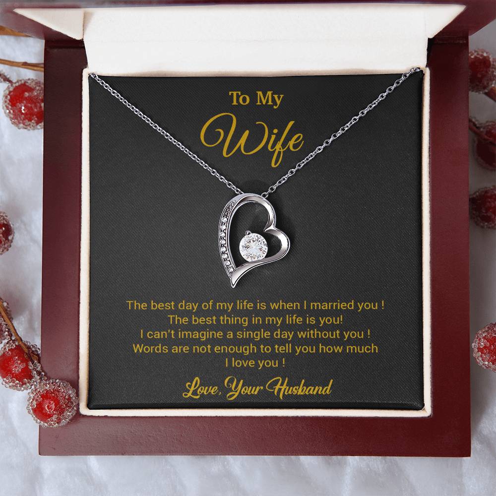 To My Wife Necklace, Gift For Wife, Anniversary Gift For Wife, Necklace For Wife 10_3_Gold
