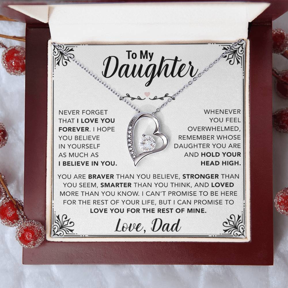 To My Daughter Necklace, Gift for Daughter from Dad, Father Daughter Necklace  30_11