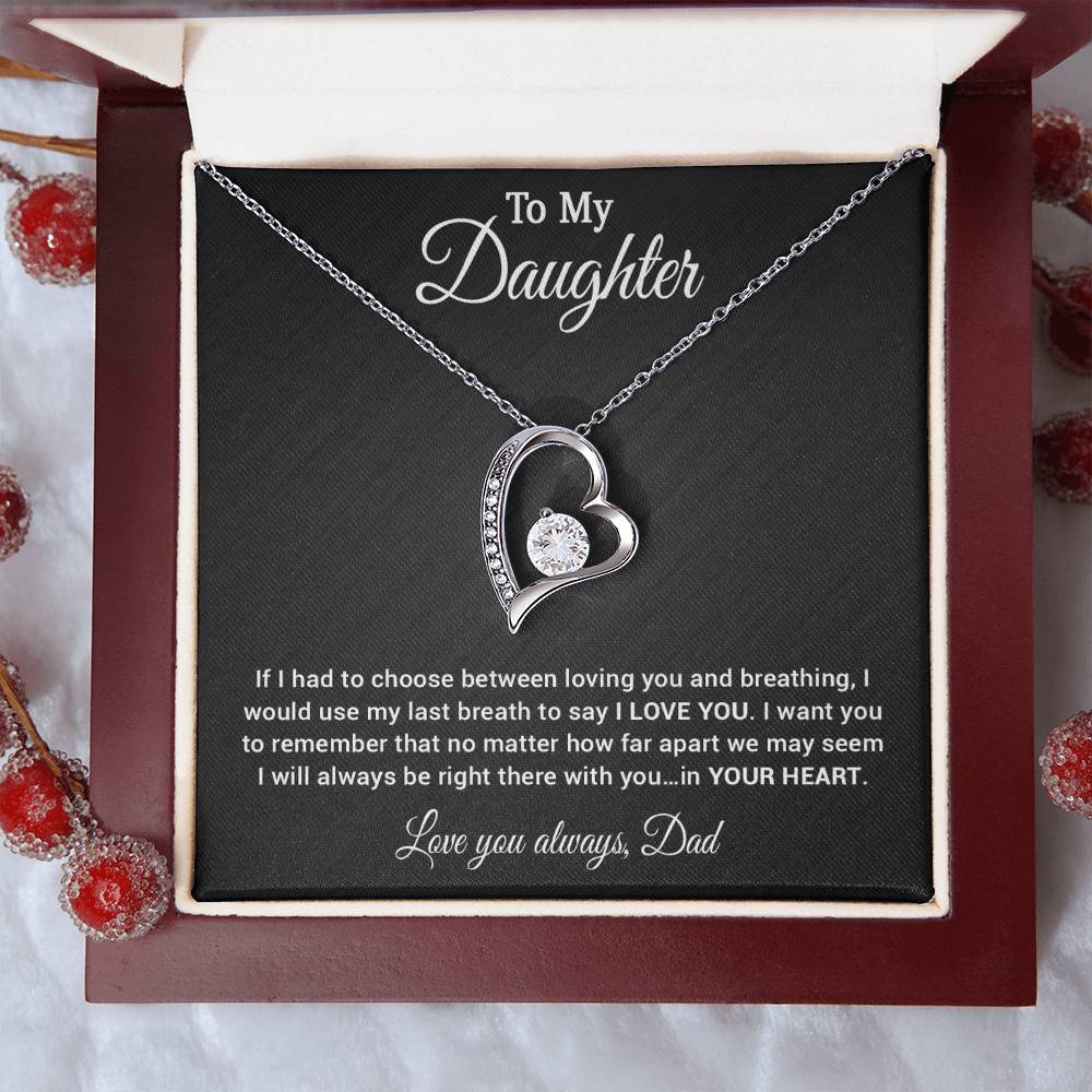 To My Daughter Necklace, Daughter Father Necklace, Daughter Gift from Dad 30_4_Black