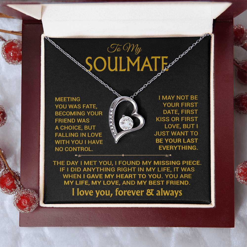 To My Soulmate Necklace, Soulmate Gift, Gift For Girlfriend, Valentines Gift 6_12_Gold