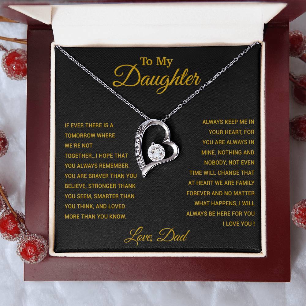 To My Daughter Necklace, Gift for Daughter from Dad, Father Daughter Necklace 26_3_Gold