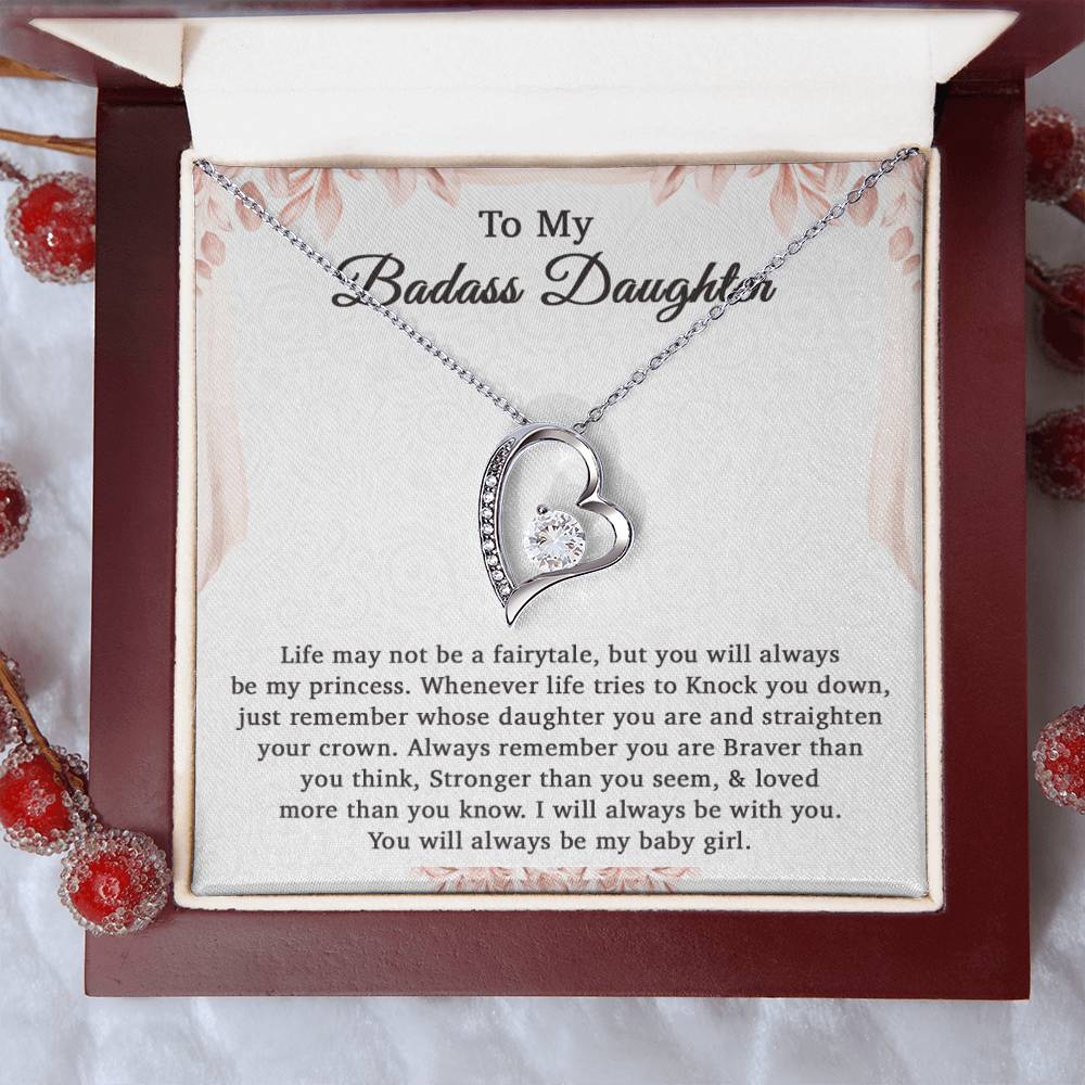 To My Badass Daughter Necklace From Mom, Badass Daughter Gift,  Badass Daughter Necklace