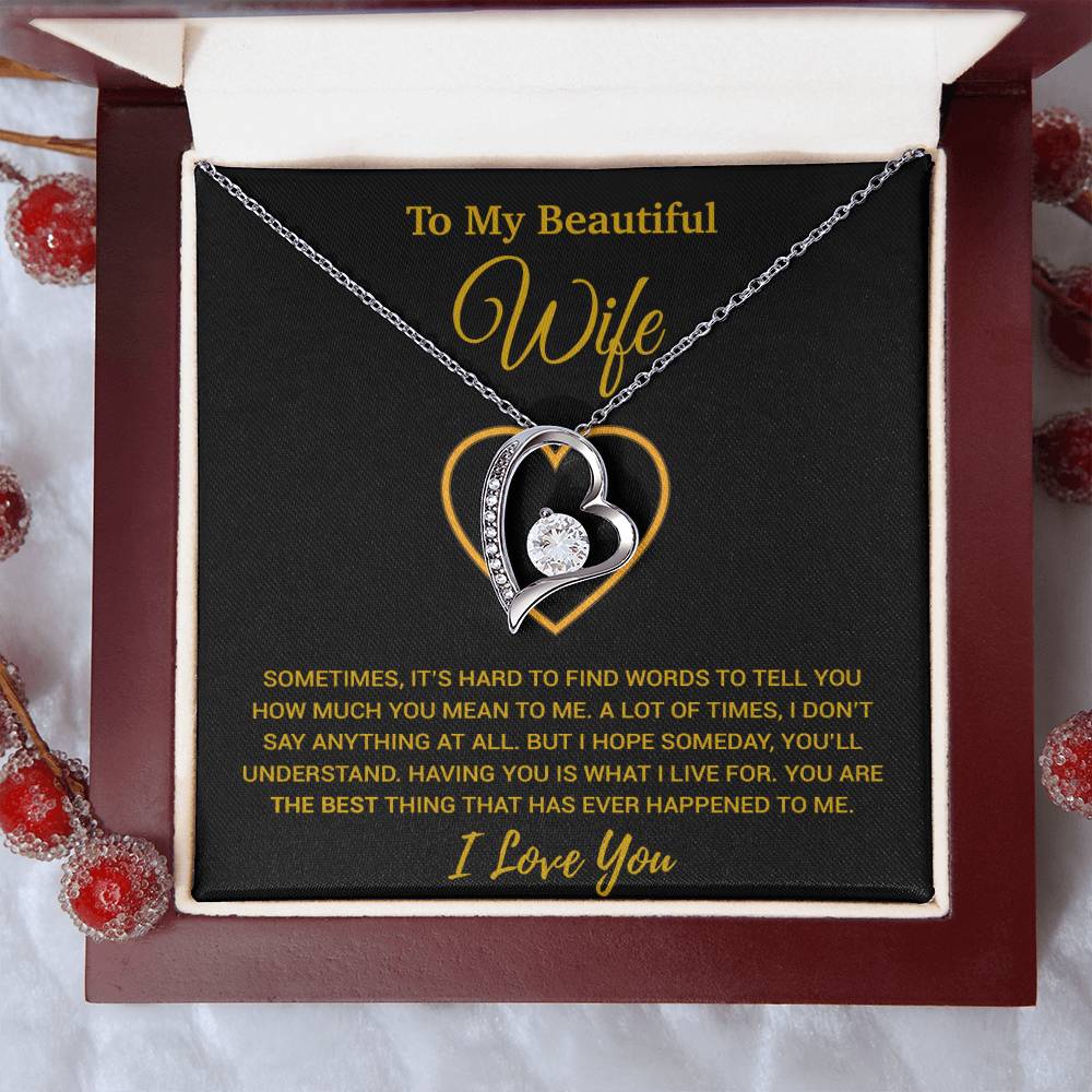 To My Wife Necklace, Christmas Gifts For Women, Anniversary Gift For Wife 22_11_Gold