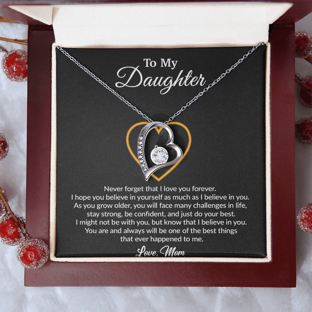 To My Daughter Necklace, Gift for Daughter from Mom, Mother Daughter Necklace 19_8_Black