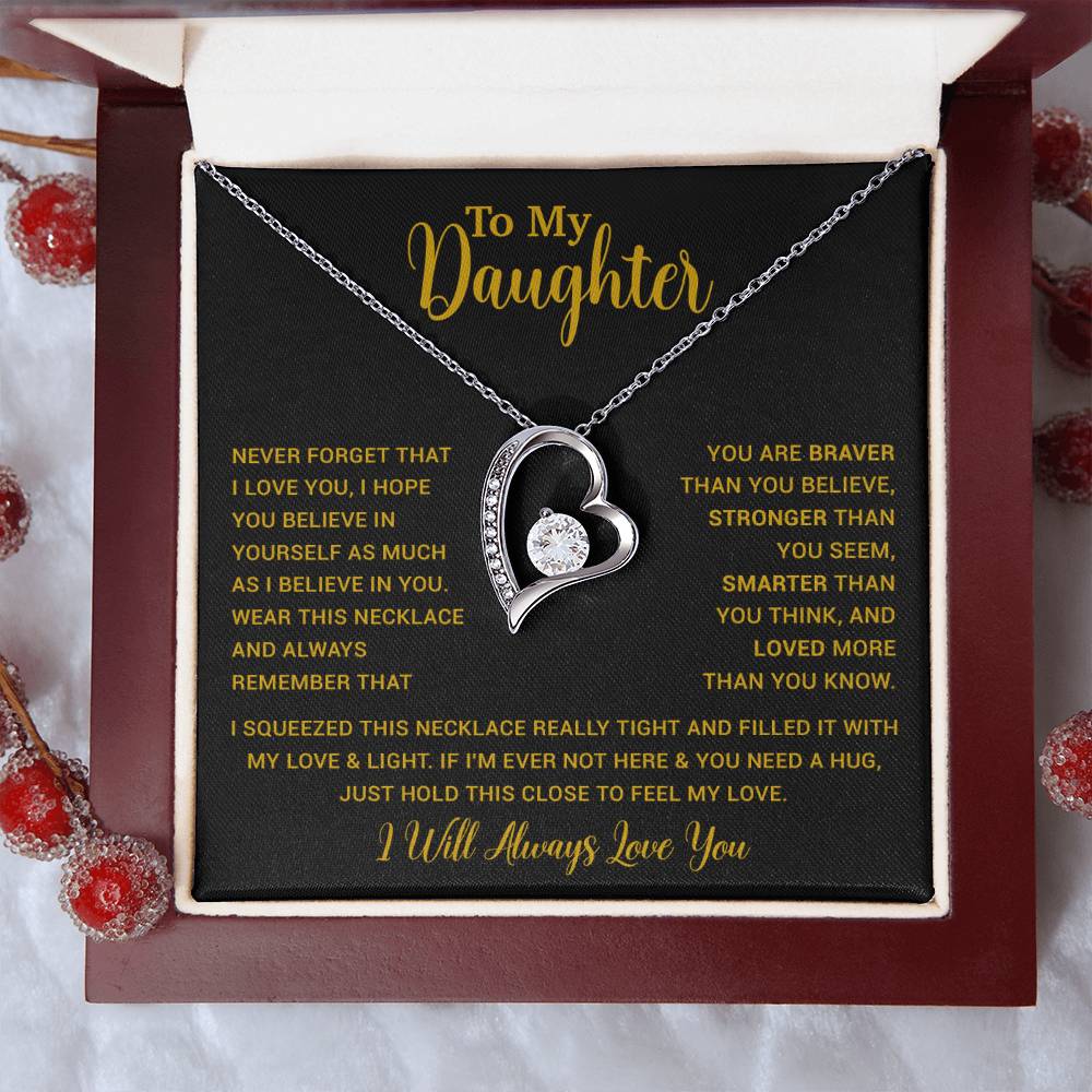 To My Daughter Necklace Gift for Daughter from Dad,Daughter Father Necklace 16_4_Gold