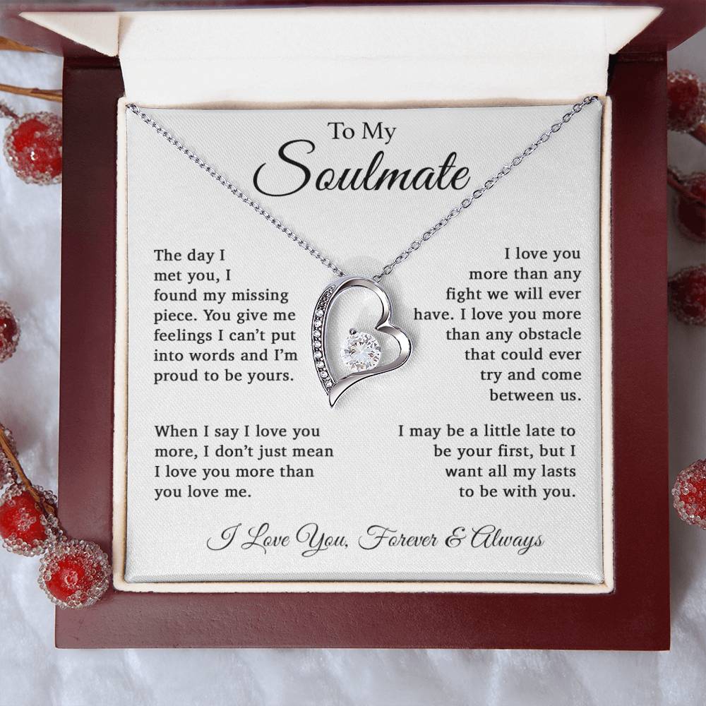 To Soulmate Necklace Gift For Girlfriend Wife Birthday Valentines Day Christmas