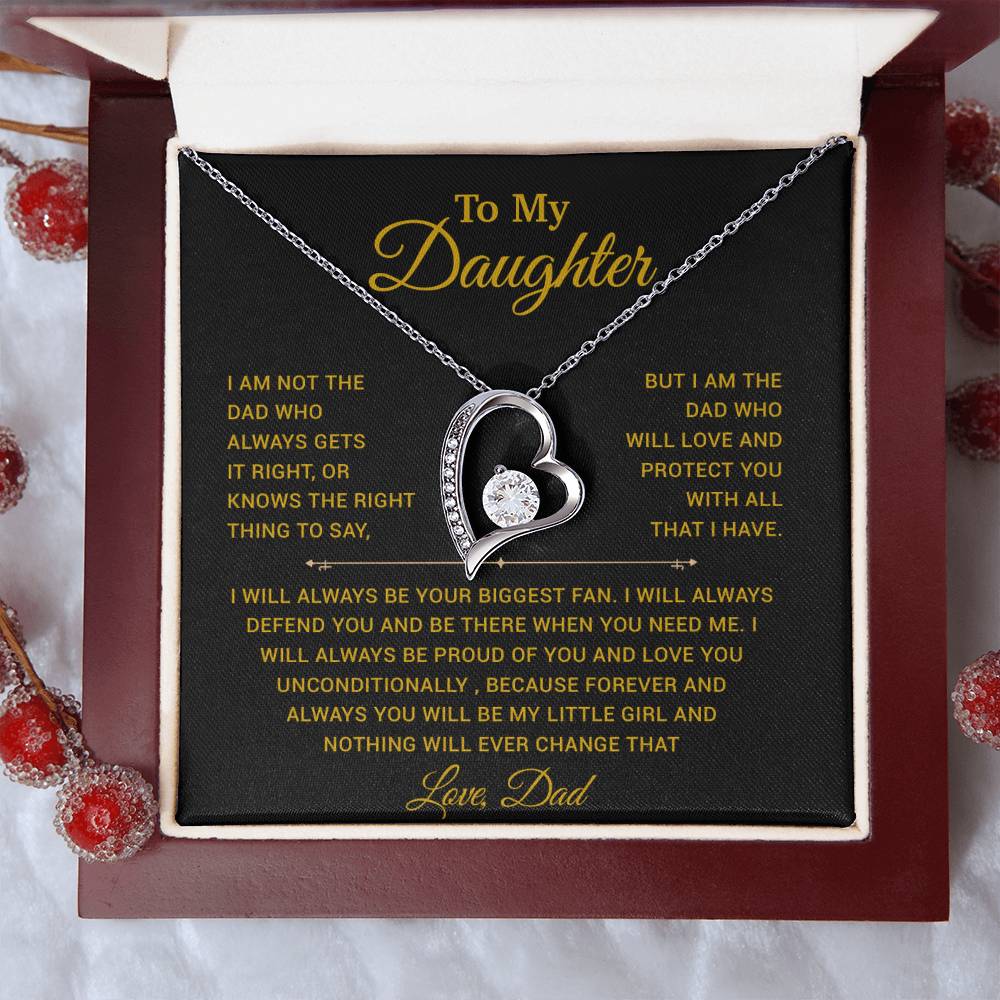 To My Daughter Necklace, Gift for Daughter from Dad, Father Daughter Necklace 23_11_Gold