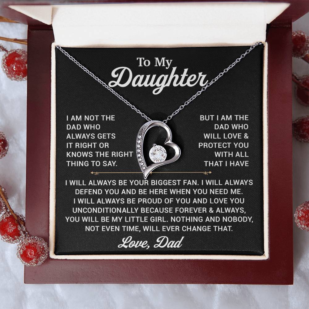 To My Daughter Necklace, Gift for Daughter from Dad, Father Daughter Necklace 1_11_Black